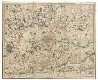 (LONDON.) Group of 5 large nineteenth-century folding maps.